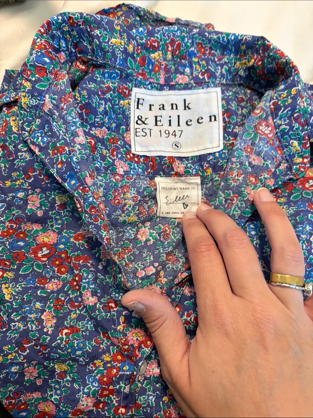 Frank & Eileen Multicolor Floral Button-Down Shirt with Blue Base